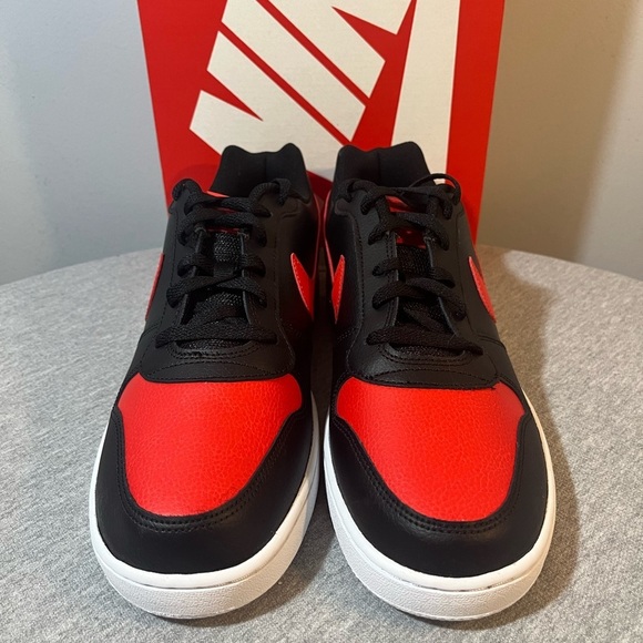 Nike Ebernon Low Black/Habanero Red-White Sneaker Men's Shoe Size 11 AQ1775 004 - Picture 3 of 12